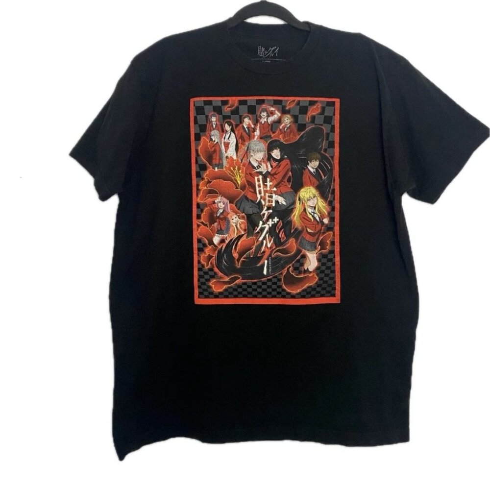Square Enix Kakegurui Project Mens Black Short Sleeve Anime Graphic Tee XL
